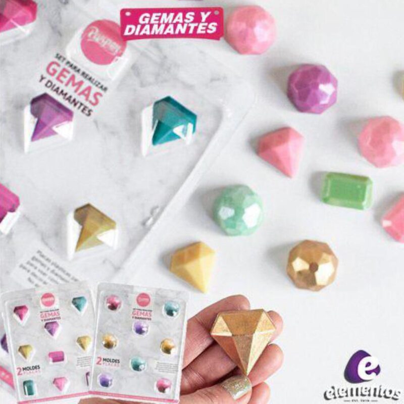 SET DE 2 MOLDES GEMAS y DIAMANTES - PARPEN